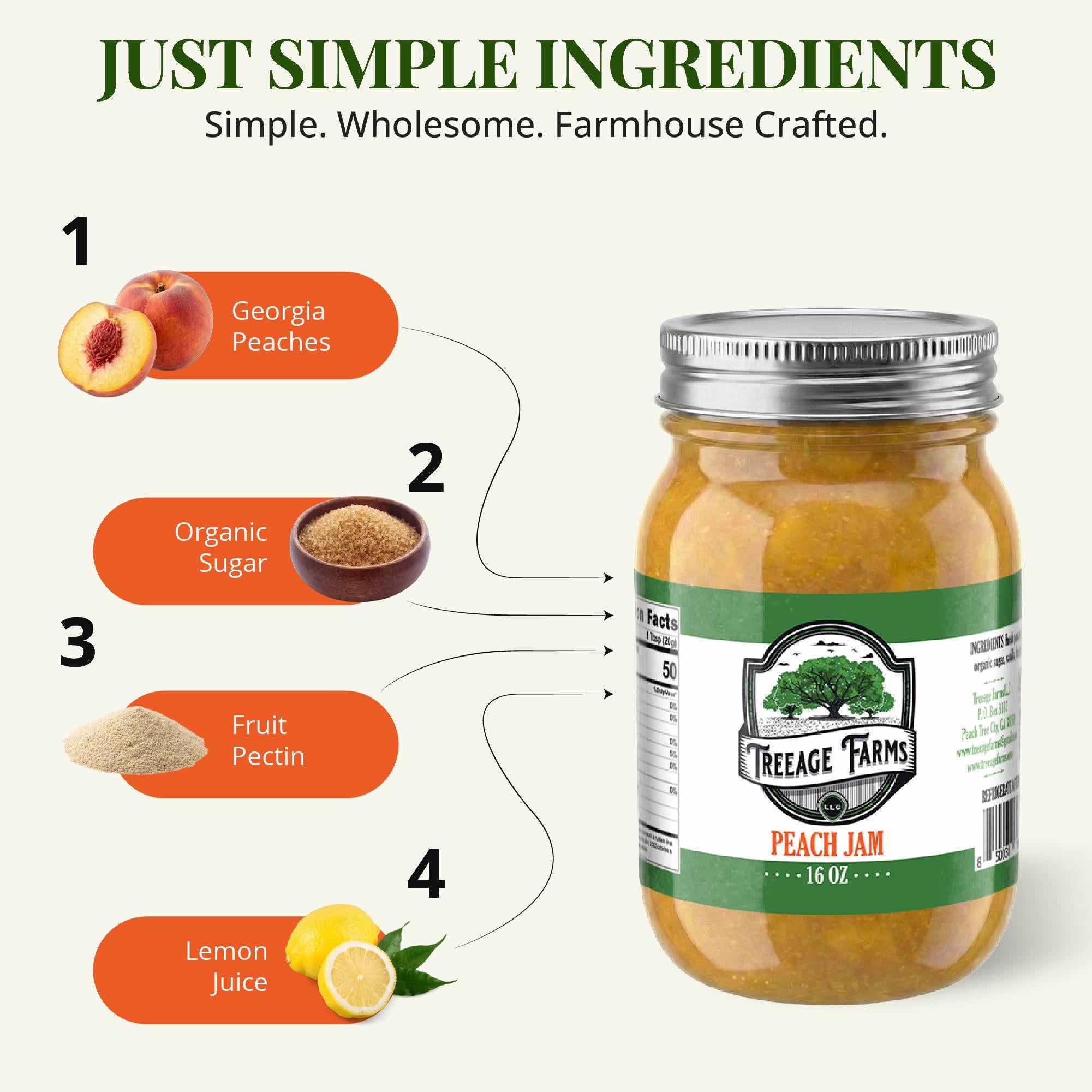 Treeage Farms Peach Jam Duo 16 oz (2-Pack)