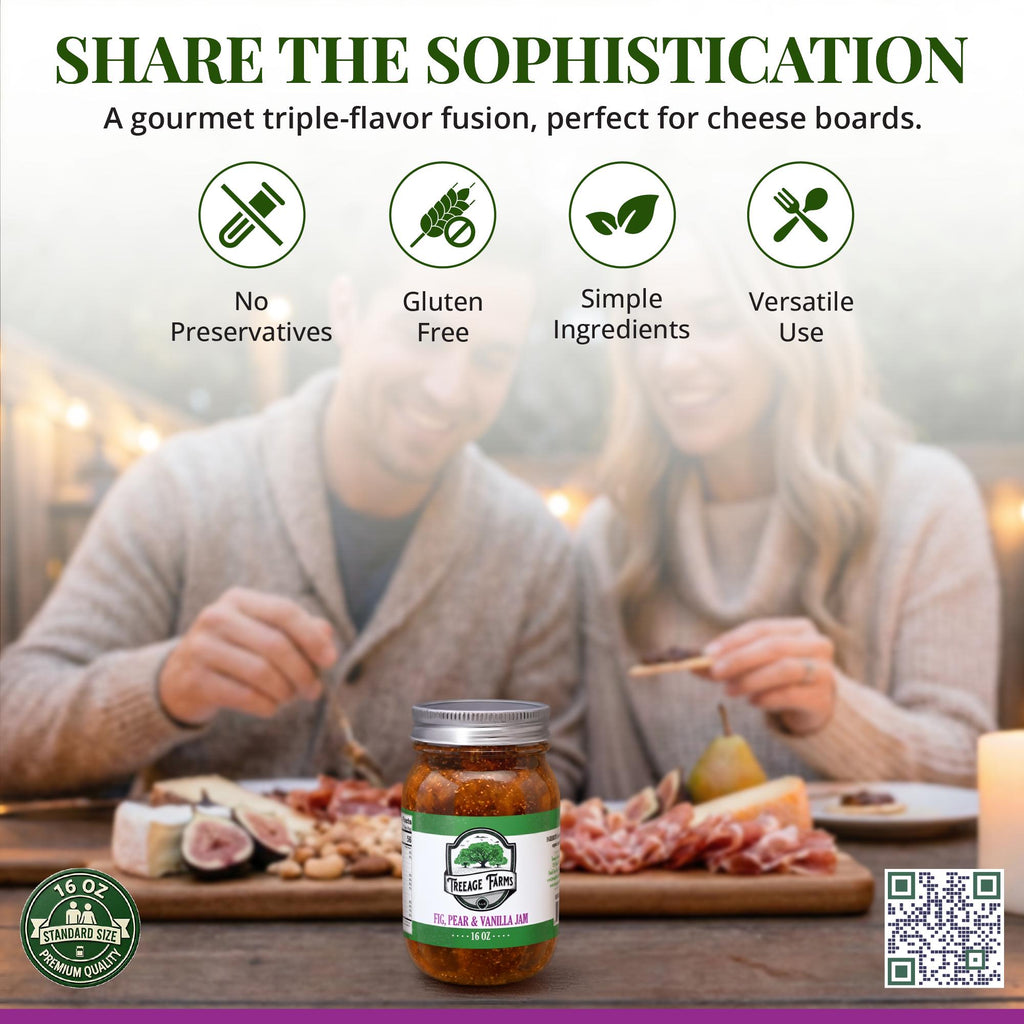 Treeage Farms Fig, Pear & Vanilla Jam 16 oz – Small Batch Southern Preserves