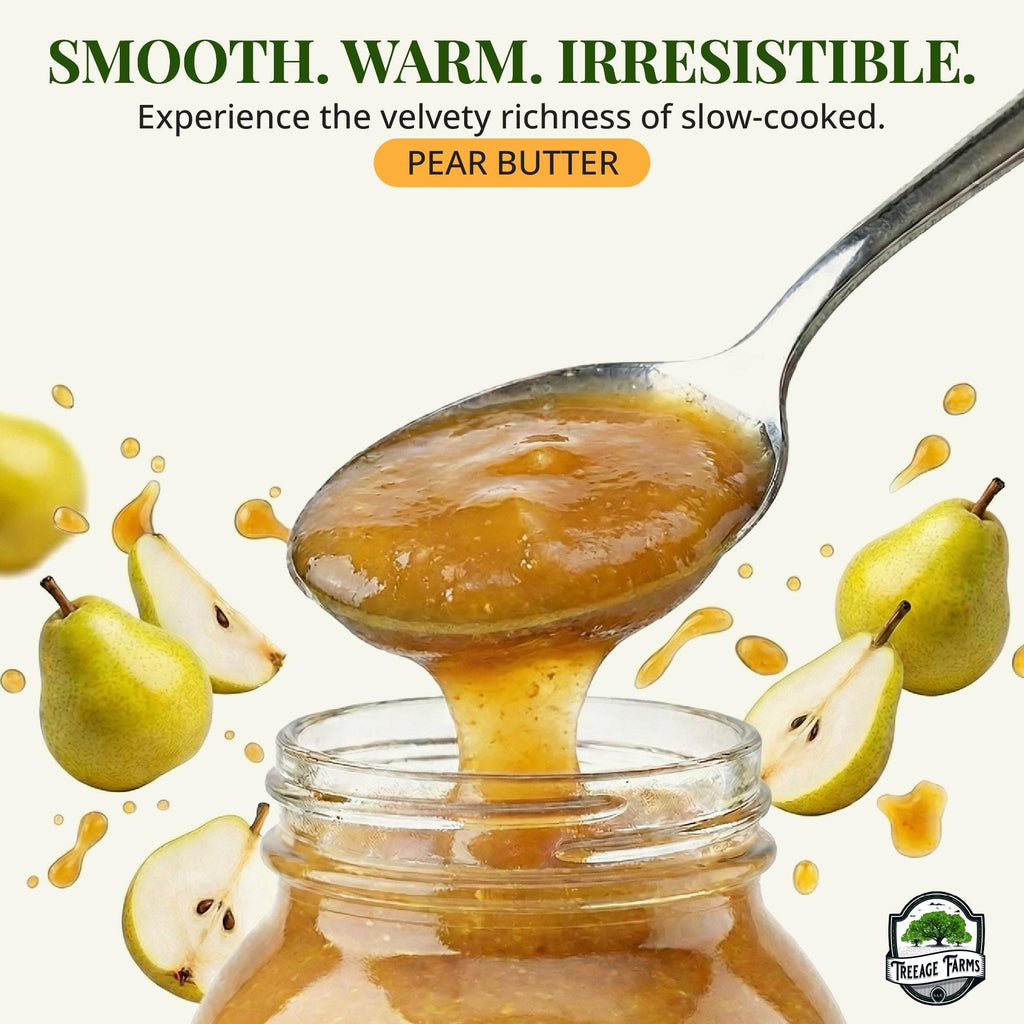 Treeage Farms Pear Butter 32 oz– Washington State Bartlett Pears – Family Size -